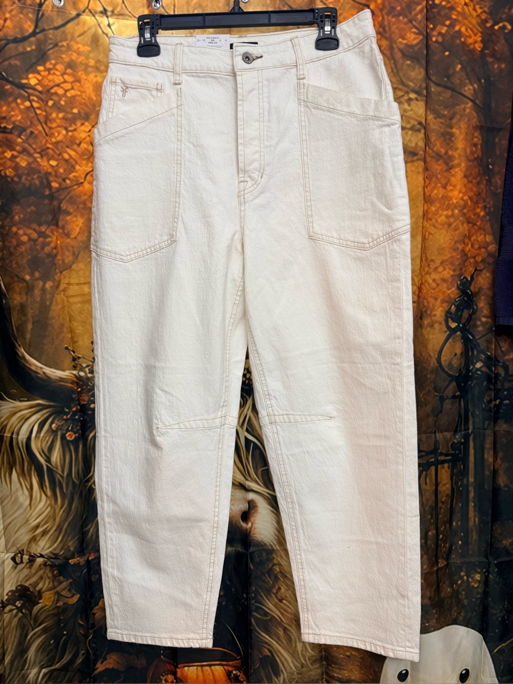 Frye Women's White High-Waist Barrel Jeans